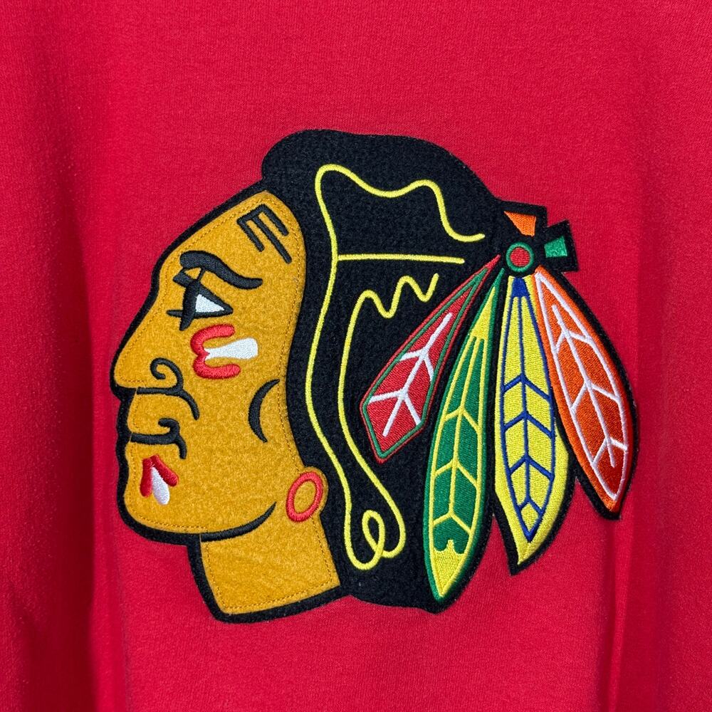 Vintage Majestic Chicago Blackhawks Sweatshirt Men's Size 2XL Red NHL‎ Pullover - Picture 7 of 10